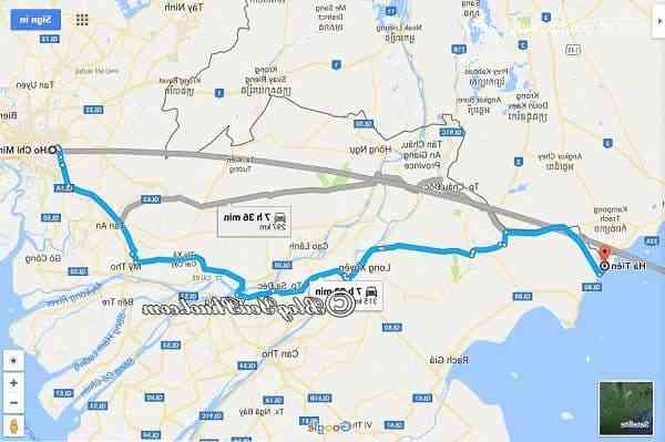 Bản đồ đường đi từ Sài Gòn tới Hà Tiên: Khoảng cách và phương tiện di chuyển từ Sài Gòn tới Hà Tiên