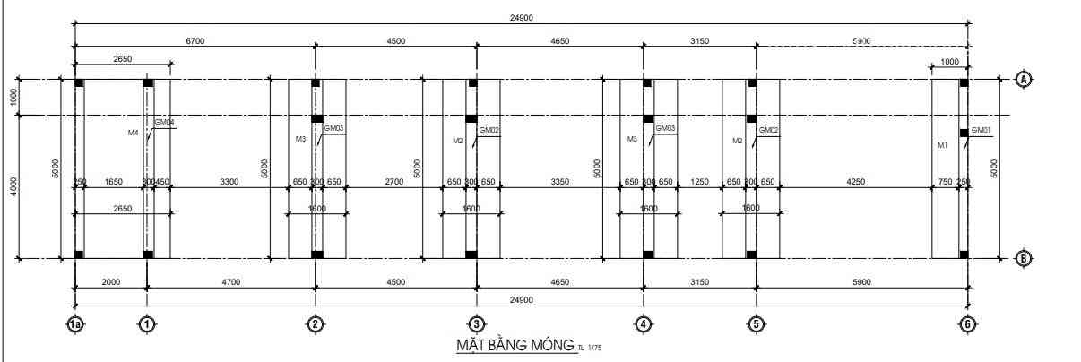 Mặt bằng móng băng.