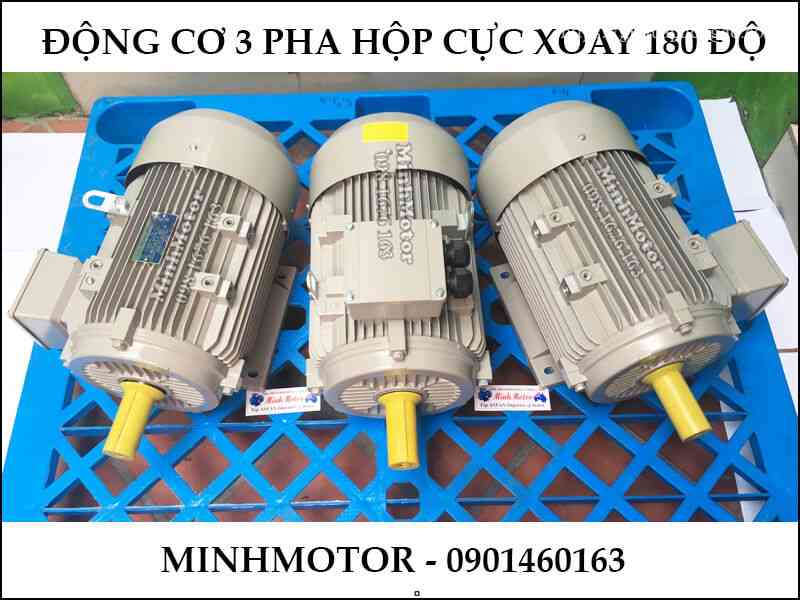 Động Cơ Điện 3 Pha 7.5Hp 5.5Kw 4 Cực Điện hộp cực xoay 180 độ