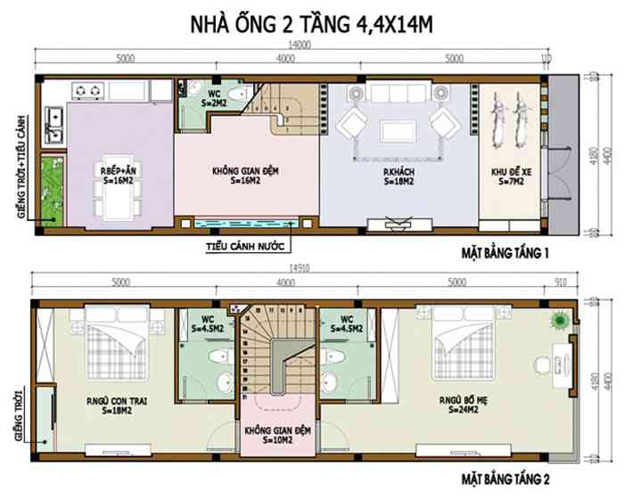 Thiết kế nhà 2 tầng 60m2 500 triệu 2