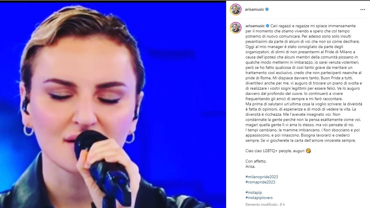 Arisa instagram foto novità della cantante italiana