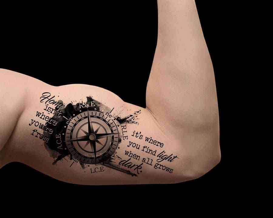 compass tattoo with quote