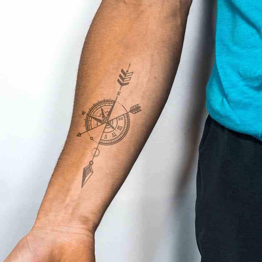 compass tattoo with quote