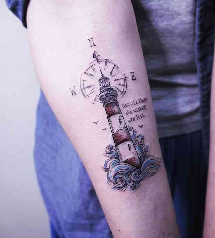 compass tattoo with quote