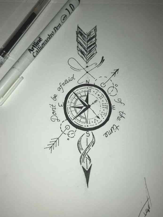 compass tattoo with quote