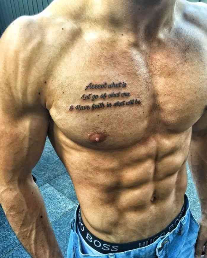 mens chest tattoos quotes