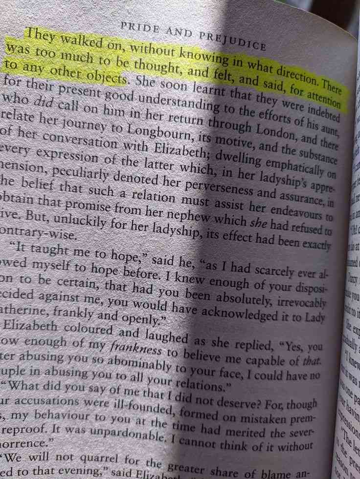 pride and prejudice quotes with page numbers