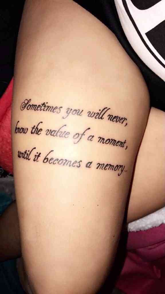 thigh tattoos for females quotes