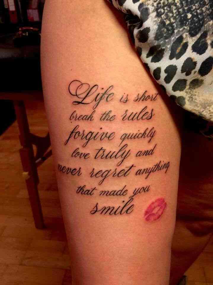 thigh tattoos for females quotes